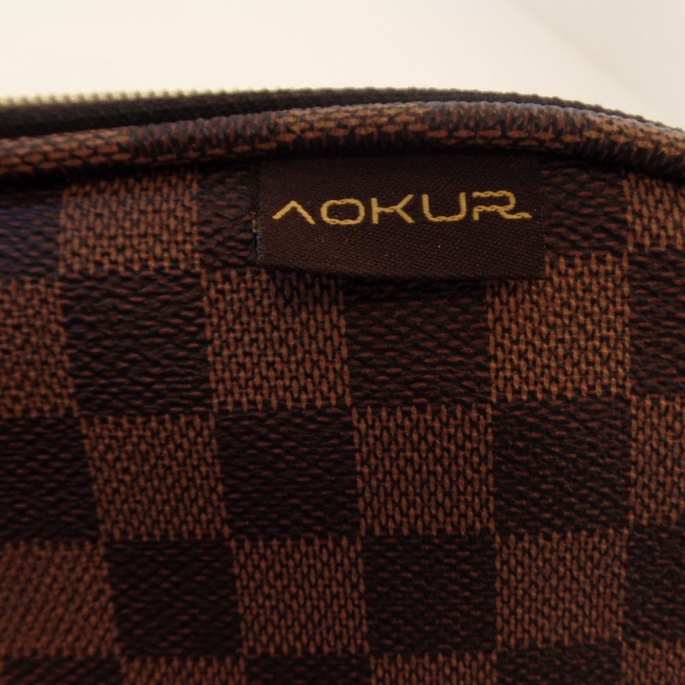 VOKUR Brown & Tan Square Traveling Jewelry Box Coated Canvas Zippered Darling - Picture 10 of 16